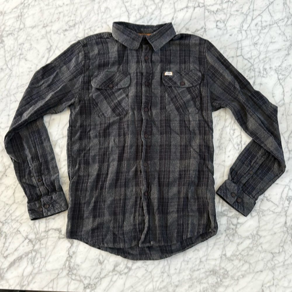 Captain Fin mens long sleeve button up flannel shirt Sz M